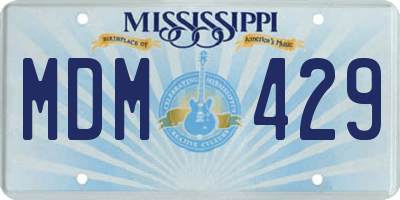 MS license plate MDM429