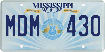 MS license plate MDM430