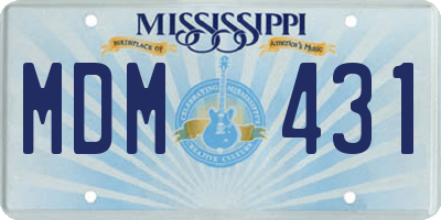 MS license plate MDM431
