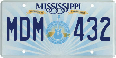 MS license plate MDM432