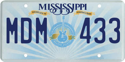 MS license plate MDM433