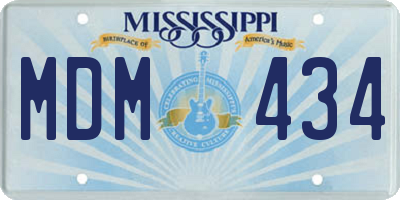MS license plate MDM434