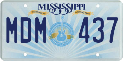 MS license plate MDM437