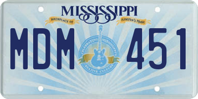 MS license plate MDM451