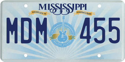 MS license plate MDM455