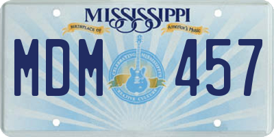 MS license plate MDM457