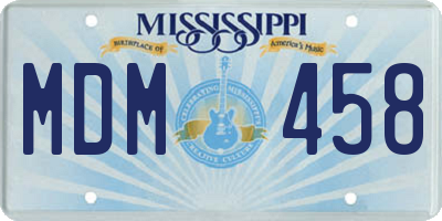 MS license plate MDM458