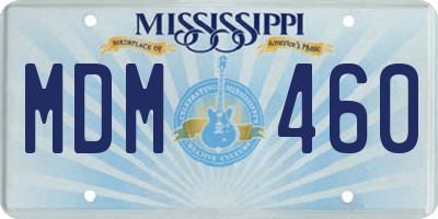 MS license plate MDM460