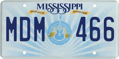 MS license plate MDM466