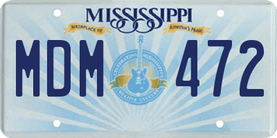 MS license plate MDM472