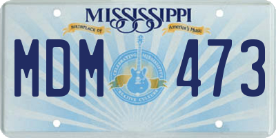 MS license plate MDM473