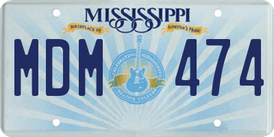 MS license plate MDM474