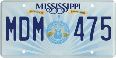 MS license plate MDM475