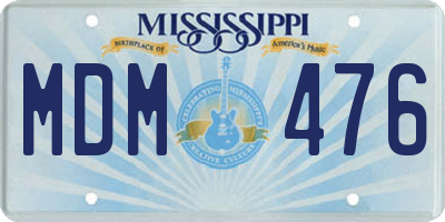 MS license plate MDM476