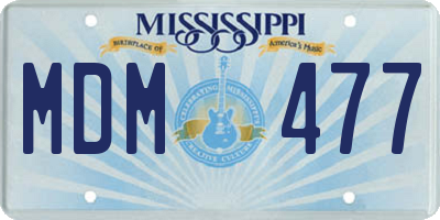 MS license plate MDM477