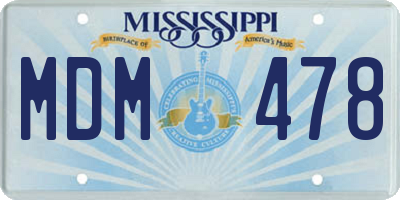MS license plate MDM478
