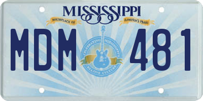 MS license plate MDM481