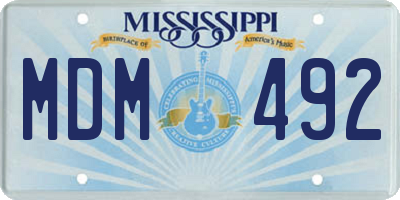 MS license plate MDM492