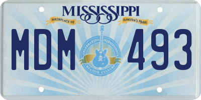 MS license plate MDM493