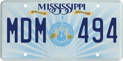 MS license plate MDM494