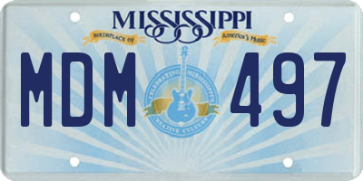 MS license plate MDM497