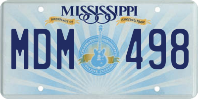 MS license plate MDM498
