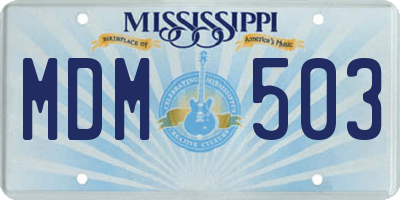 MS license plate MDM503