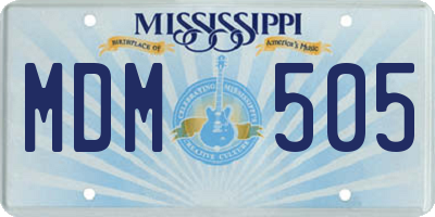 MS license plate MDM505