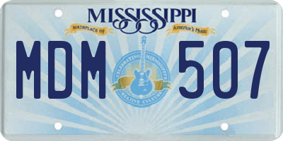 MS license plate MDM507