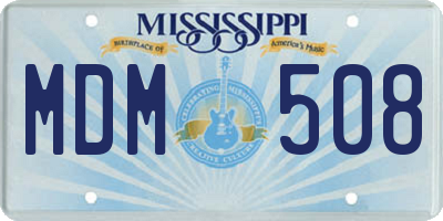 MS license plate MDM508