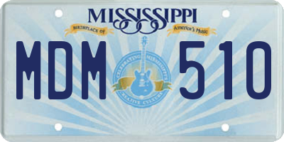 MS license plate MDM510