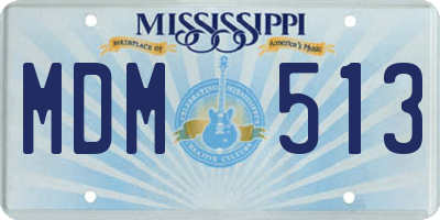 MS license plate MDM513