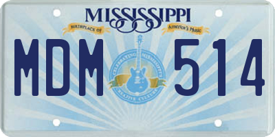 MS license plate MDM514