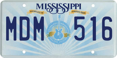 MS license plate MDM516