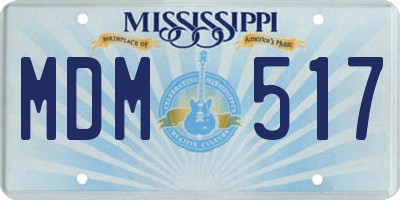 MS license plate MDM517