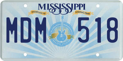 MS license plate MDM518