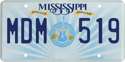 MS license plate MDM519