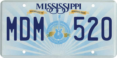 MS license plate MDM520