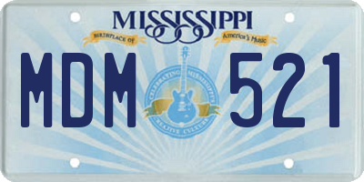 MS license plate MDM521