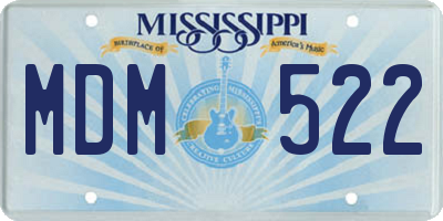 MS license plate MDM522