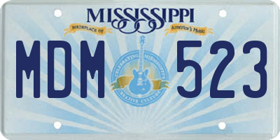 MS license plate MDM523