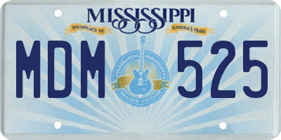 MS license plate MDM525