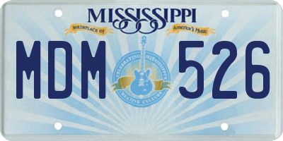 MS license plate MDM526