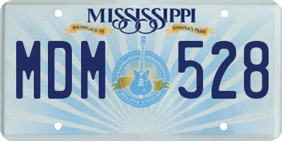 MS license plate MDM528
