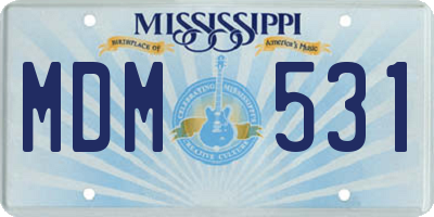 MS license plate MDM531