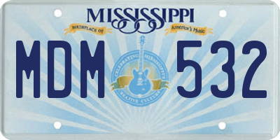 MS license plate MDM532