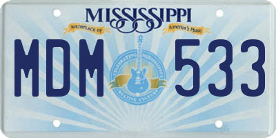 MS license plate MDM533