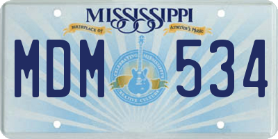 MS license plate MDM534