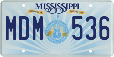 MS license plate MDM536