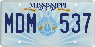 MS license plate MDM537